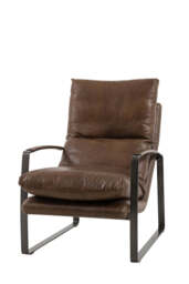 Minimalist Brown Leather Lounge Chair - thumbnail 5