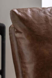 Minimalist Brown Leather Lounge Chair - thumbnail 3