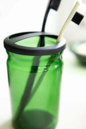 Apothecary-Style Green Glass Toothbrush Holder - thumbnail 5