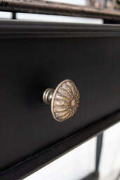 Black Vintage Style Metal Distressed Console Table With Drawer - thumbnail 3