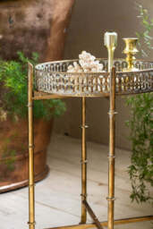 Gold Distressed Mirrored Side Table - thumbnail 4