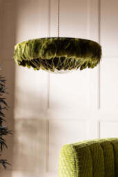 Fabulous Feather Ceiling Light Shade - Olive Green - thumbnail 3