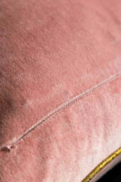 Love Birds Embroidered Pink Velvet Cushion - thumbnail 5