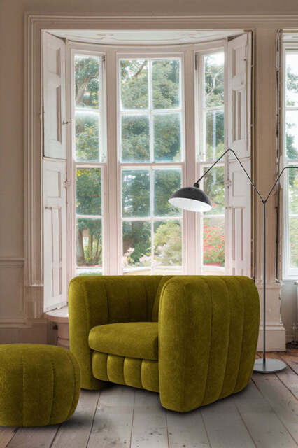 The Bowie Love Seat In Luxe Needlecord Velvet Vintage Green - image 1