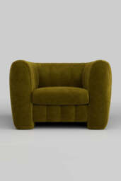 The Bowie Love Seat In Luxe Needlecord Velvet Vintage Green - thumbnail 4