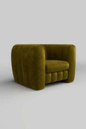The Bowie Love Seat In Luxe Needlecord Velvet Vintage Green - thumbnail 5