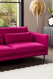 The Lola 4 Seater Sofa in Harry's Pink Velvet - thumbnail 3