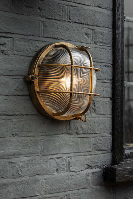 Antique-Style Brass Outdoor Wall Light - image 1