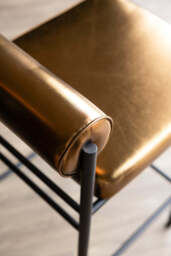 Burnished Gold Roll Back Bar Stool - thumbnail 3
