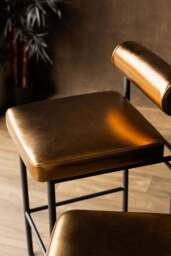 Burnished Gold Roll Back Bar Stool - thumbnail 4