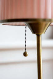 Vintage Pink Fluted Glass Table Lamp - thumbnail 5