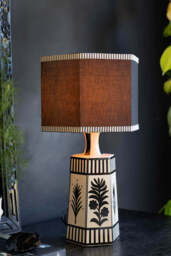 Monochrome Folklore Floral Table Lamp - thumbnail 1