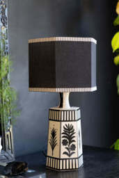 Monochrome Folklore Floral Table Lamp - thumbnail 3