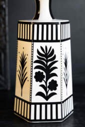 Monochrome Folklore Floral Table Lamp - thumbnail 4