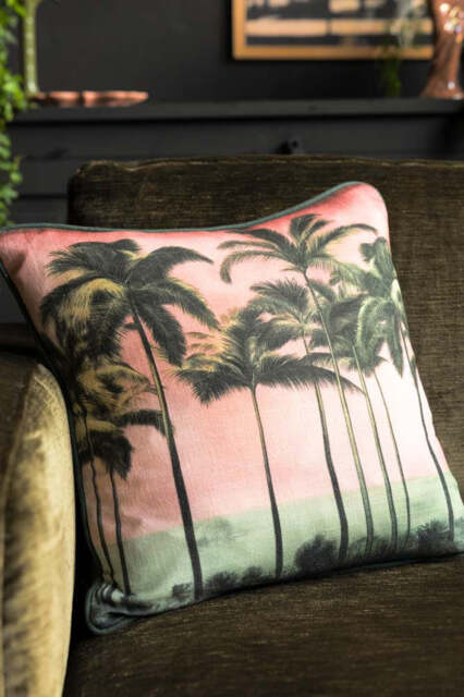 Palm Paradise Cushion with Piped Edge - image 1