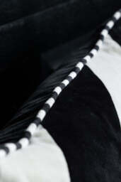 Monochrome Diagonal Stripe Velvet Cushion - thumbnail 3