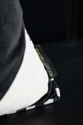 Monochrome Diagonal Stripe Velvet Cushion - thumbnail 5