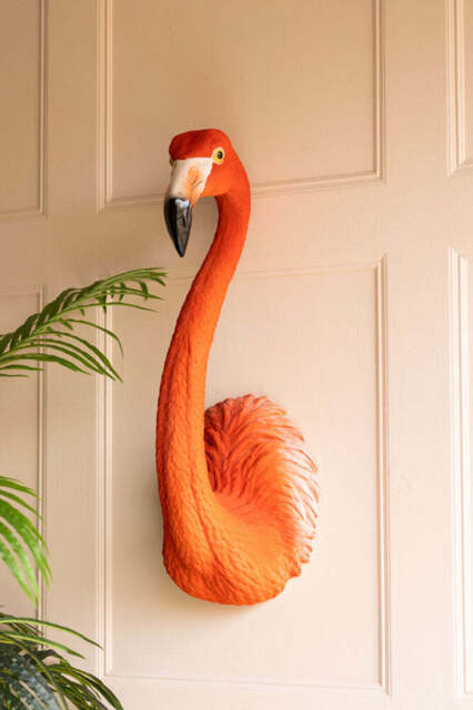 Large Faux Flamingo Head Wall Art - image 1