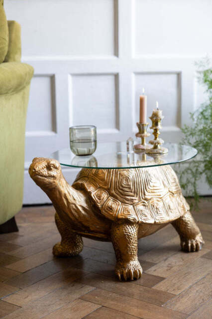 Gold Tortoise Side Table - image 1