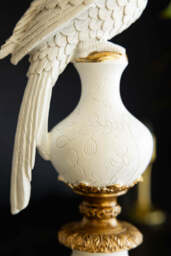 Large White Ornate Parrot Candlestick Holder - thumbnail 4