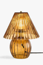 Ribbed Amber Glass Table Lamp - thumbnail 5