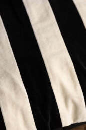 Black & Off-White Stripe Velvet Cushion - thumbnail 5