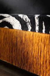 Tassel Bed in Zebra Print Needlecord Velvet - Available in 2 Sizes - thumbnail 3