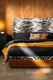 Tassel Bed in Zebra Print Needlecord Velvet - Available in 2 Sizes - thumbnail 4