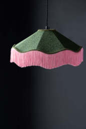 Green & Pink Tassel Ceiling Light Shade - thumbnail 1
