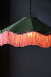 Green & Pink Tassel Ceiling Light Shade - thumbnail 4