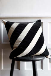 Monochrome Stripe Velvet Cushion - thumbnail 5
