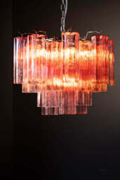 Beautiful Waved Glass Chandelier in Pink - thumbnail 3
