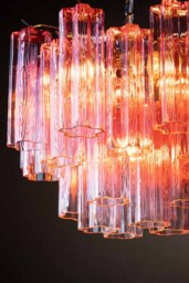 Beautiful Waved Glass Chandelier in Pink - thumbnail 5
