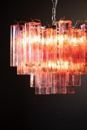 Beautiful Waved Glass Chandelier in Pink - thumbnail 4