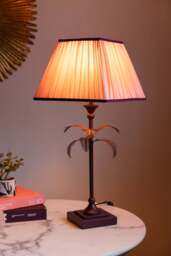 Palm Tree Table Lamp - Pink & Burgundy - thumbnail 3