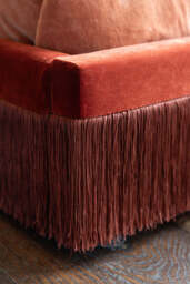 Tassel Bed in Burnt Sienna Needlecord Velvet - Available in 3 Sizes - thumbnail 3