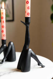 Kicking Leg Candle Holder In Black - thumbnail 4