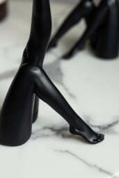 Kicking Leg Candle Holder In Black - thumbnail 3