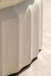 Ribbed Edge Round Coffee Table In Ivory - thumbnail 5