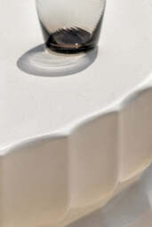Ribbed Edge Round Coffee Table In Ivory - thumbnail 4