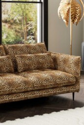 The Lola 3 Seater Sofa in Leopard Print Velvet - thumbnail 3