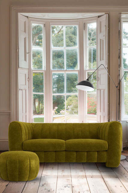 The Bowie Medium Sofa In Luxe Needlecord Velvet Vintage Green - image 1