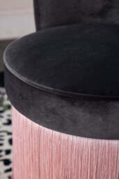 Charcoal & Pink Tassel Accent Chair - thumbnail 4