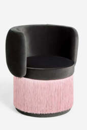 Charcoal & Pink Tassel Accent Chair - thumbnail 5