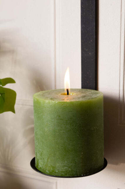 Olive Green Pillar Candle - image 1