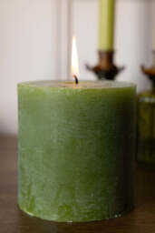 Olive Green Pillar Candle - thumbnail 5