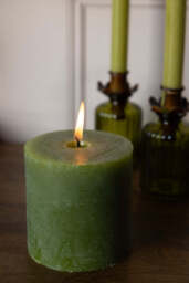 Olive Green Pillar Candle - thumbnail 4