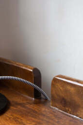 Dark Mango Wood Bedside Table With Cable Gap - thumbnail 4