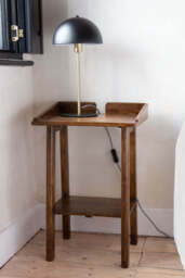 Dark Mango Wood Bedside Table With Cable Gap - thumbnail 3
