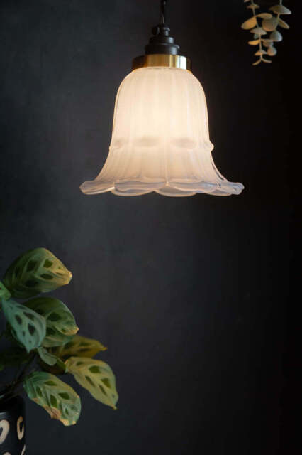 Frosted White Vintage-Style Glass Easyfit Ceiling Light Shade - image 1